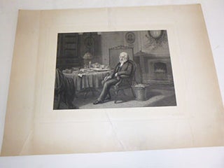 Item #51-4934 Henry W. Longfellow in his library at Craigie House, Cambridge / drawn & engd. by...