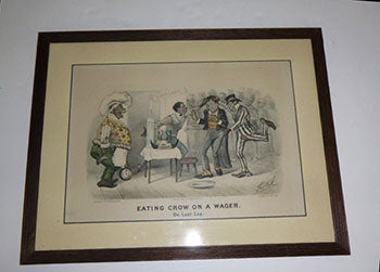 Item #51-4937 Eating Crow on a Wager. The last lap. First edition of the lithograph. Thomas Worth, Currier, Ives.