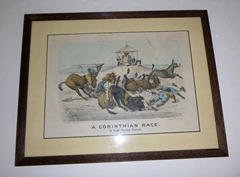 Item #51-4940 A Corinthinan Race: A low toned finish. First edition of the lithograph. Thomas Worth, Currier, Ives.