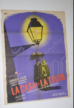 Item #51-4969 La Casa de la Troya. [movie poster]. (Cartel de la película). Armando Calvo, Charito Granados, dirección Carlos Orellana.