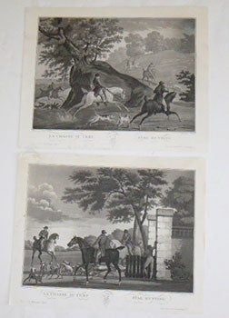 Item #51-4972 La Chasse au Cerf. Stag Hunting. No. 1 and 2. Later printing of the aquatints....