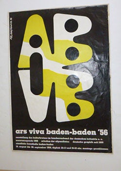 Item #51-5035 Plakat fuer: Ars viva Baden-Baden `56. 18. August - 30. September 1956. First...