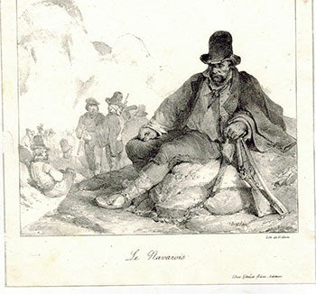 Charlet, Nicolas Toussaint (1792-1845); Jean-Franois Villain, imprimeur-lithographe; Gihaut Frres, editeur - Le Navarrais. First Edition of the Lithograph