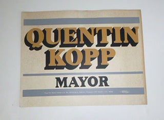 Item #51-5111 Quentin Kopp Mayor. Poster. Quentin Kopp