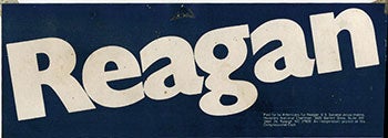Reagan, Ronald - Reagan Bumper Sticker