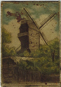 Item #51-5147 A Windmill. Original etching. Gustave René Pierre