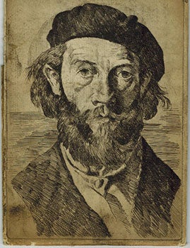 Item #51-5152 Self-portrait of Gustave René Pierre in a Béret. Original etching. Gustave...