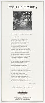 Item #51-5172 A Dog Was Crying To-Night in Wicklow Also. First edition of the broadside. Seamus Heaney, In memory of Donatus Nwoga, photographer Rachel Brown.