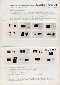 Item #51-5188 Prospectus for "Photographs by Lee Friedlander and Etchings by Jim Dine." Jim Dine,...