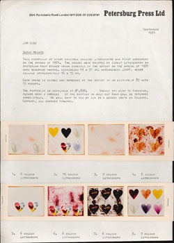 Item #51-5190 Prospectus for "Dutch Hearts" by Jim Dine. Jim Dine