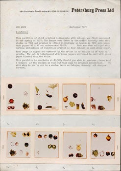 Item #51-5191 Prospectus for "Vegetables" by Jim Dine. Jim Dine