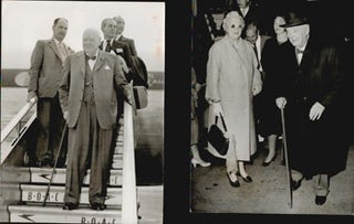 Item #51-5197 Sir Winston Churchill and Lady Churchill arrive in London from Gibraltar. Original...
