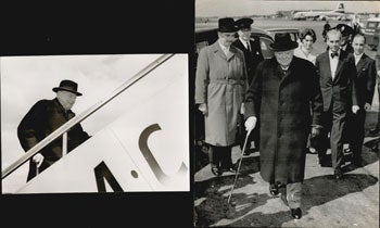 Keystone Press Agency - Sir Winston Churchill Entering a Comet IV Airplane on His Way to New York. Original Photographs