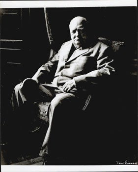 Item #51-5207 Sir Winston Churchill sitting in an armchair in a suit holding a cigar. Original ...