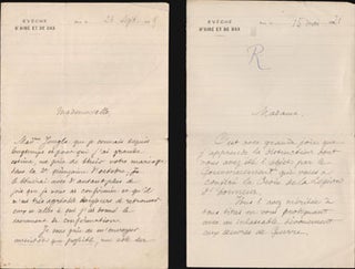 Item #51-5255 2 letters from Monseigneur de Cormont to the salonnière Mme. Edmond Archdeacon...
