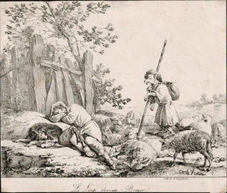 Item #51-5282 Le Loup devenu berger. First edition of the lithograph. Carle Vernet, 1758 -1836