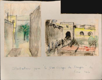 Item #51-5293 'Illustrations pour "le Vrai Visage de Tanger" de Pierre Malo.' Original watercolors. P R.