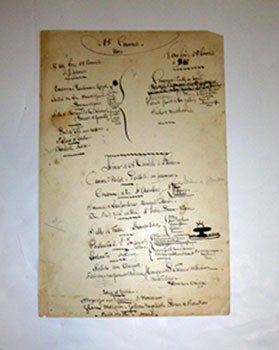 Item #51-5323 Original manuscript (handschriftliche) menu for the Insel-Hotel, Konstanz 1907....