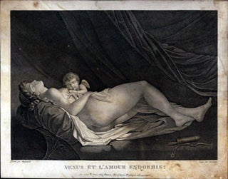 Item #51-5378 Venus et l"Amour endormis. Original engraving. J.-F. Cazenave, after Jean-Baptiste...