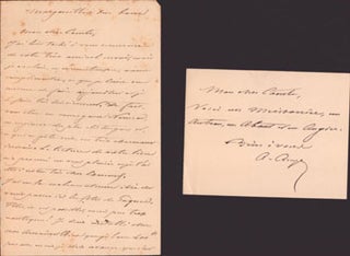 Item #51-5455 Two notes from Alfred Pierre Arago, to Comte Edmond de Pourtalès (1828-1895)....
