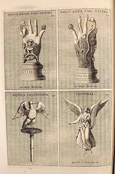 Le Grand Cabinet Romain, ou Recueil d'Antiquitez Romaines: Qui Consistent en Bas Reliefs, Statues des Dieux Et des Hommes, Instruments Sacerdotaux, Lampes. Urnes, Seaux, Brasselets, Clefs, Anneaux, & Phioles lacrimales, que l'on trouve a Rome. Avec des explications de Michel Ange De La Chausse. First edition.