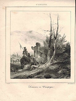 Item #51-5571 Lanciers en Campagne. First edition of the lithograph. Nicolas Toussaint Charlet,...