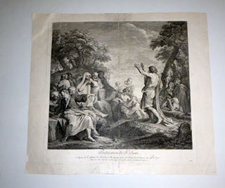 Item #51-5576 Predication de St. Jean. First edition of the engraving. Carlo - - Maratt, engraver...