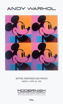 Item #51-5616 Quadrant Mickey Mouse. Andy Warhol Exhibition poster. Andy Warhol
