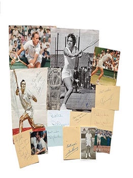Autograph collection of famous tennis players from the 1960s and 1970s.
