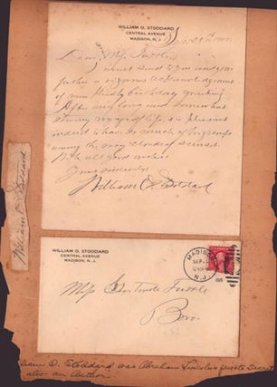 Item #51-5689 Thank you note from Abraham's Lincolns' secretary to Gertrude Amelia Tuttle....
