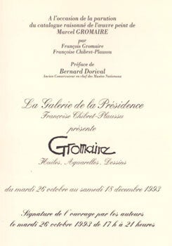 Item #51-5858 Exposition Centenaire de Gromaire. Marcel Gromaire