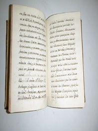 Tratado de Officio de Intendente, sus prerrogativas y distincciones en todos tiempo y calitades qu se requirren en los que son destinador à este empleo. 18th Century Spanish manuscript.