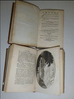 Voyage en différentes parties de l'Angleterre, et particulièrement dans les Montagnes et sur les Lacs du Cumberland et du Westmoreland ; Concernant des Observations relatives aux beautés pittoresques. Ouvrage traduit de l'Anglois, sur la troisième édition, par M. Guédon de Berchère.. First edition. .