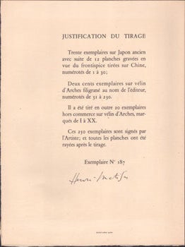 Item #51-5875 Signed Justification du Tirage, title page and 18 leaves from "Pasiphaé: Chant de...