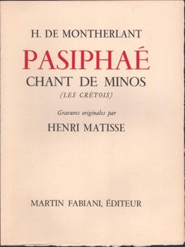 Item #51-5876 Title page and 1 leaf from "Pasiphaé: Chant de Minos (Les Crétois)." Original...