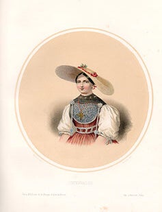 Item #51-6122 Costumes Suisses. First edition. Johann Friedrich F&uuml;chslin, artist, , Grenier, lithographers Schultz, printer Lemercier.