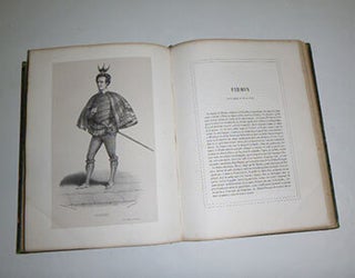 Galerie des artistes dramatiques de Paris / quarante-vingts portraits en pied dessinés d'après nature par Al. Lacauchie, et accompagnés d'autant de portraits littéraires. Vols. I + II avec 20 portraits supplémentaires. First edition.