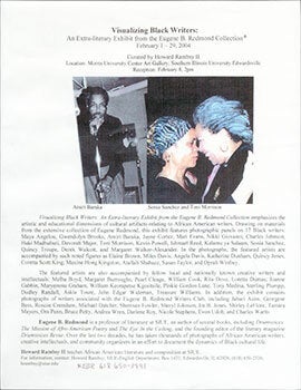 Item #51-6326 Visualizing Black Writers : An Extra-Literary Exhibit. First edition of the small...