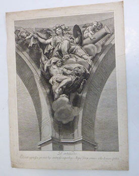 Item #51-6335 Fortitudo: "Domenichinus Pinxit in Temp. S. Caroli a Catenat." Original engraving....