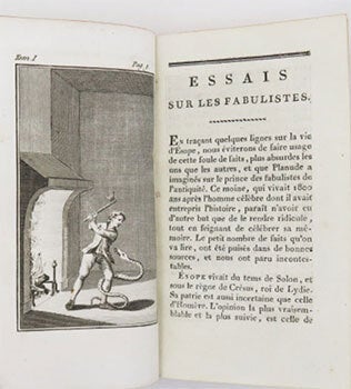 Les Cinq fabulistes, ou Les trois cents fables d'Ésope, de Lockman, de Philelphe, de Gabrias et d'Avienus. Tome 2 / ; ouvrage suivi des Fables mythologiques puisées dans les meilleurs écrivains de l'antiquité... par M. de Bellegarde. 10e édition.. 2 volumes . Original printings. .