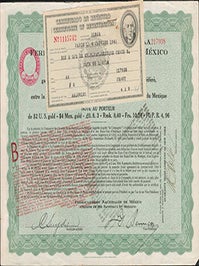 Item #51-6498 Ferrocarriles Nacionales de Mexico (Chemins de fer nationaux du Mexique). Notes...