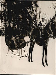 Item #51-6616 Pres. Franklin D. Roosevelt rides in a sleigh with his daughter Anna Roosevelt and...