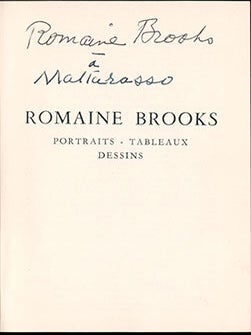 Romaine Brooks : portraits, tableaux, dessins . First edition, signed. Romaine Brooks, Elisabeth de.