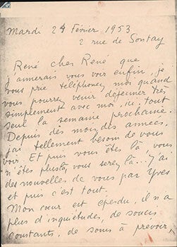 A collection of facsimiles of letters between René Char, Paul Éluard and Valentine Gross Hugo.