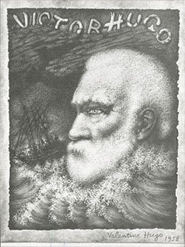 Item #51-6736 Photograph of a gouache portrait of Victor Hugo by Valentine Gross Hugo. Valentine...