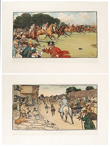 The Blue Market Races. The complete set of 6 chromolithographs: On the Road; Arrival on the Course; The Start; Between the Races; The Finish; Homewards. First editions.