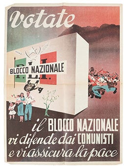 Item #51-6774 Votate Blocco Nationale.....vi difende dai comunisti. 1948 Treviso. First edition...