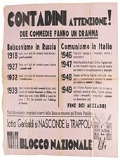Item #51-6777 Votate Blocco Nazionale. Contadini Attenzione ! Due Commedi Fanno un Dramma....