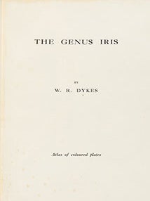 Item #51-6836 The Genus Iris. The Genus Iris; Atlas of coloured plates. First edition. William...