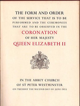 Item #51-6945 Coronation Service 1953 : The form and order of the service that is to be performed...